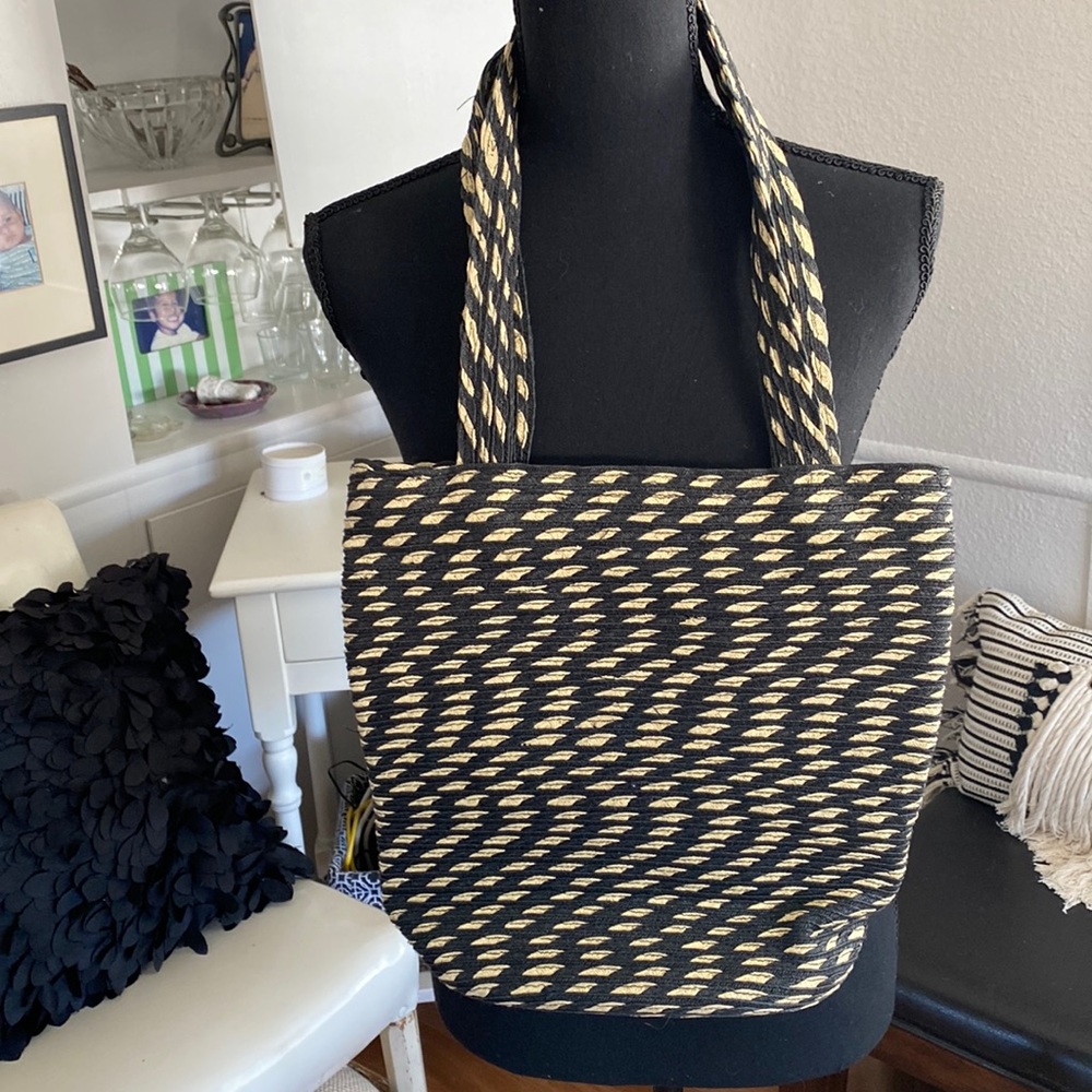 Black & Cream Weave Bag